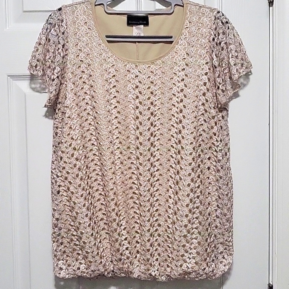 Brittany Black open weave blouse
